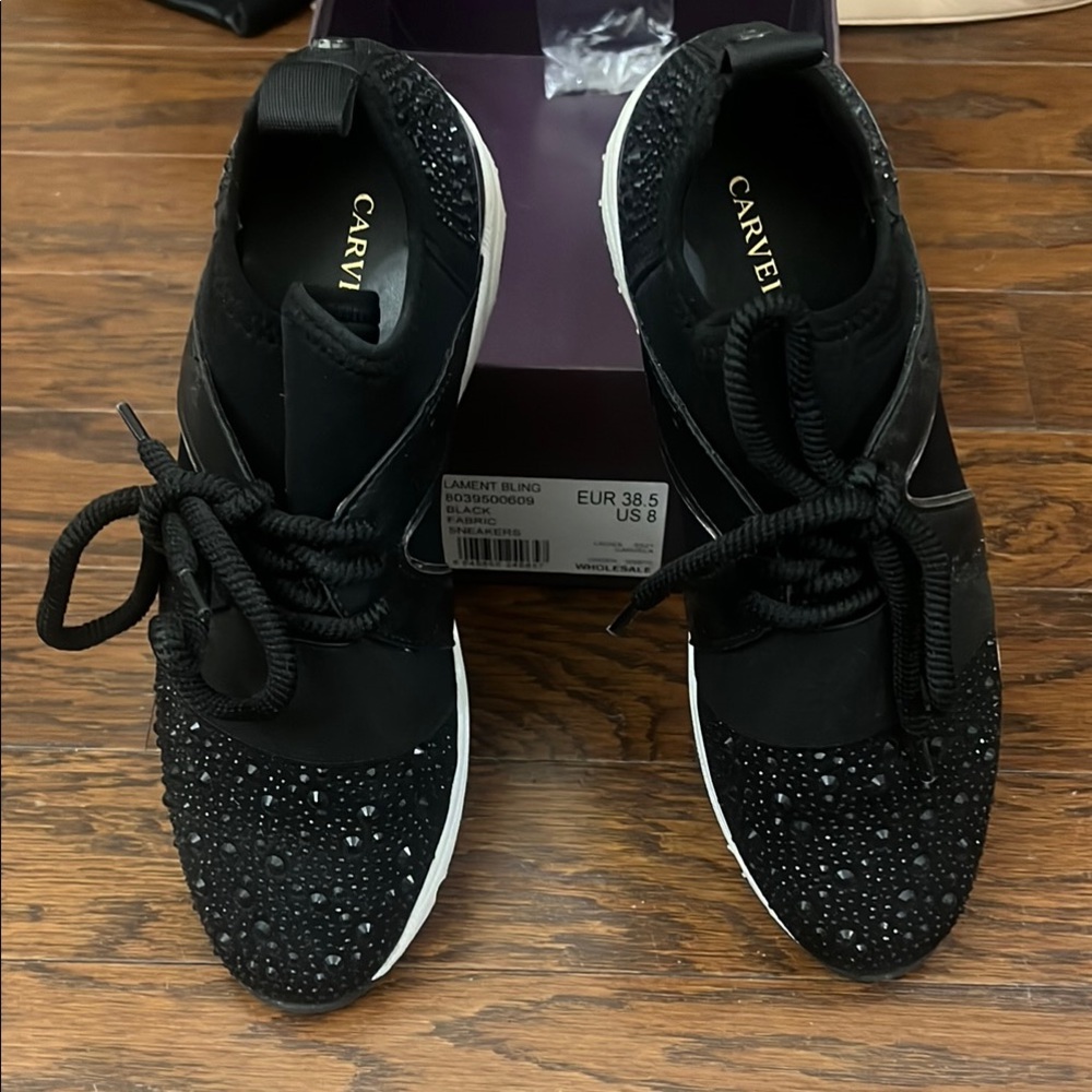 Carvela Women's Black Rhinestone Sneakers